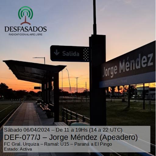Activación Ferrocarril Apeadero Jorge Méndez con referencia DEF077/J